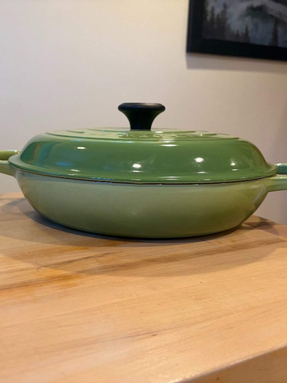 Le Creuset Kiwi Green Casserole Braiser 3-1/2 Qt #30 (Rare) - Picture 2 of 5